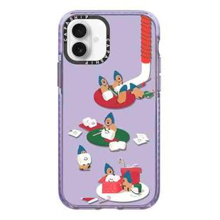 For iPhone 16 Simple Illustration Pattern Full Coverage Phone Case(Marshmallow Bear C)