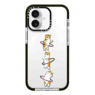 For iPhone 16 Simple Illustration Pattern Full Coverage Phone Case(Weight Loss Cat A)