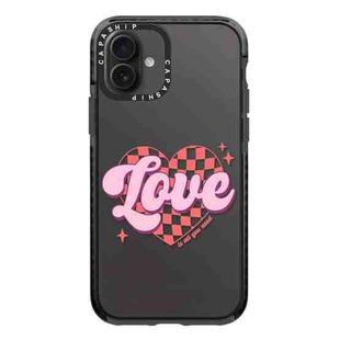 For iPhone 16 Plus Simple Illustration Pattern Full Coverage Phone Case(Love Words B)