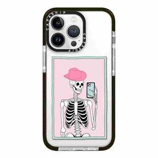 For iPhone 16 Pro Simple Illustration Pattern Full Coverage Phone Case(Skull B)