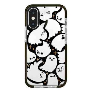 For iPhone X / XS Simple Illustration Pattern Full Coverage Phone Case(Ghost B)