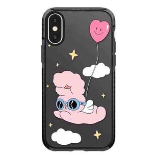 For iPhone X / XS Simple Illustration Pattern Full Coverage Phone Case(Rabbit C)