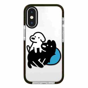 For iPhone X / XS Simple Illustration Pattern Full Coverage Phone Case(Puppy B)