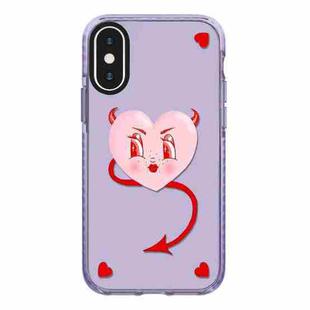 For iPhone X / XS Simple Illustration Pattern Full Coverage Phone Case(Pink Heart)