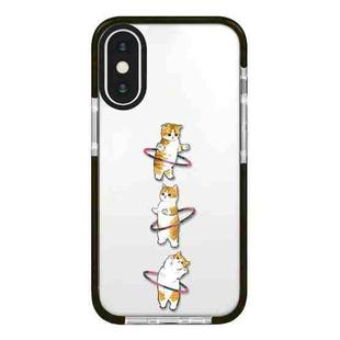 For iPhone X / XS Simple Illustration Pattern Full Coverage Phone Case(Weight Loss Cat A)