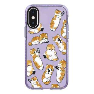 For iPhone X / XS Simple Illustration Pattern Full Coverage Phone Case(Weight Loss Cat C)