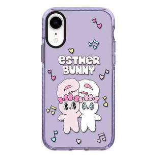 For iPhone XR Simple Illustration Pattern Full Coverage Phone Case(Rabbit B)