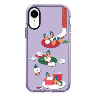 For iPhone XR Simple Illustration Pattern Full Coverage Phone Case(Marshmallow Bear C)