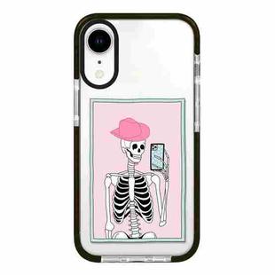 For iPhone XR Simple Illustration Pattern Full Coverage Phone Case(Skull B)