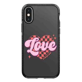 For iPhone XS Max Simple Illustration Pattern Full Coverage Phone Case(Love Words B)