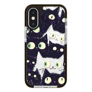 For iPhone XS Max Simple Illustration Pattern Full Coverage Phone Case(Cat)