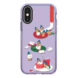 For iPhone XS Max Simple Illustration Pattern Full Coverage Phone Case(Marshmallow Bear C)