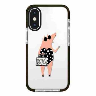 For iPhone XS Max Simple Illustration Pattern Full Coverage Phone Case(Piglet)