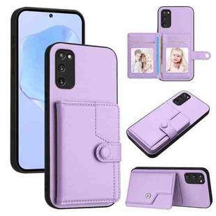 For Samsung Galaxy S20 FE Button Card Bag RFID Anti-theft Phone Case(Purple)