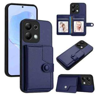 For Redmi Note 13 Pro 4G Global Button Card Bag RFID Anti-theft Phone Case(Blue)