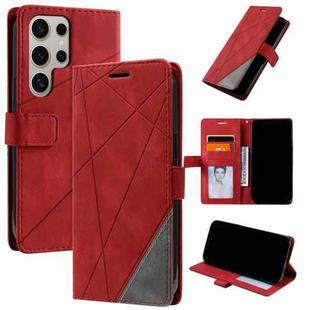 For Samsung Galaxy S25 Ultra 5G Skin Feel Splicing Leather Phone Case(Red)