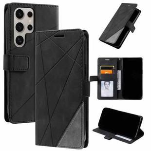 For Samsung Galaxy S25 Ultra 5G Skin Feel Splicing Leather Phone Case(Black)