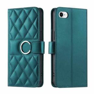 For iPhone 7 / 8 / SE 2022 Ring Buckle Rhombic Leather Phone Case(Green)