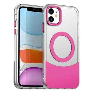 For iPhone 11 Color Blocking Series MagSafe Magnetic PC Hybrid TPU Phone Case(Red)