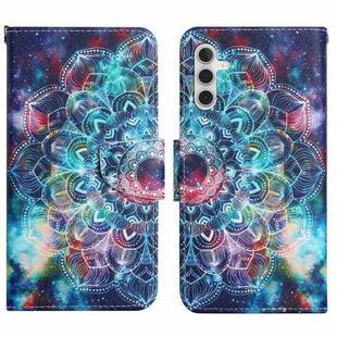 For Samsung Galaxy S25 5G Colored Drawing Pattern Leather Phone Case(Star Mandala)