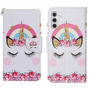 For Samsung Galaxy S25 5G Colored Drawing Pattern Leather Phone Case(Crown)