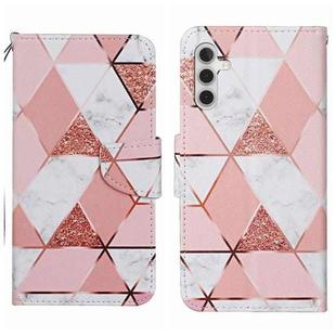 For Samsung Galaxy S25+ 5G Colored Drawing Pattern Leather Phone Case(Marble)