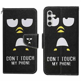 For Samsung Galaxy S25+ 5G Colored Drawing Pattern Leather Phone Case(Penguin)
