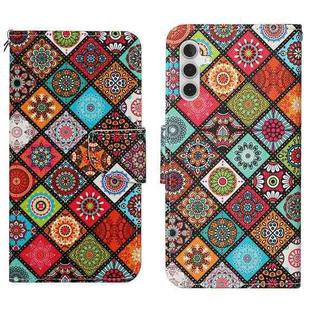 For Samsung Galaxy S25+ 5G Colored Drawing Pattern Leather Phone Case(Ethnic Style)
