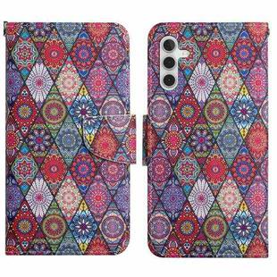 For Samsung Galaxy S25+ 5G Colored Drawing Pattern Leather Phone Case(Diamond Kaleidoscope)