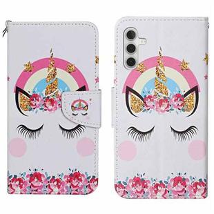 For Samsung Galaxy S25+ 5G Colored Drawing Pattern Leather Phone Case(Crown)