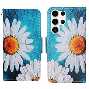 For Samsung Galaxy S25 Ultra 5G Colored Drawing Pattern Leather Phone Case(Chrysanthemum)