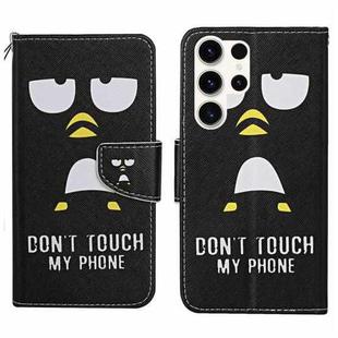 For Samsung Galaxy S25 Ultra 5G Colored Drawing Pattern Leather Phone Case(Penguin)