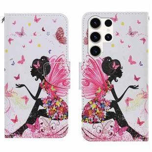 For Samsung Galaxy S25 Ultra 5G Colored Drawing Pattern Leather Phone Case(Dancing Girl)