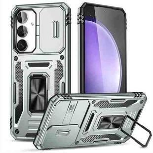 For Samsung Galaxy S24 FE 5G Armor PC Hybrid TPU Camera Shield Phone Case(Grey)