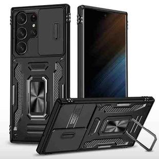 For Samsung Galaxy S25 Ultra 5G Armor PC Hybrid TPU Camera Shield Phone Case(Black)