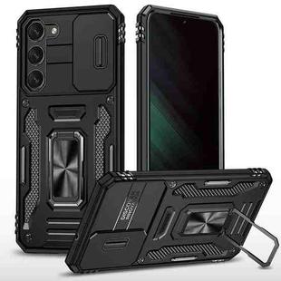For Samsung Galaxy S25+ 5G Armor PC Hybrid TPU Camera Shield Phone Case(Black)