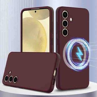 For Samsung Galaxy S24+ 5G Shockproof Silicone Magsafe Phone Case(Plum Color)