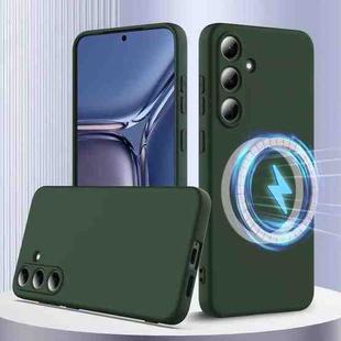 For Samsung Galaxy S25+ 5G Shockproof Silicone Magsafe Phone Case(Dark Green)