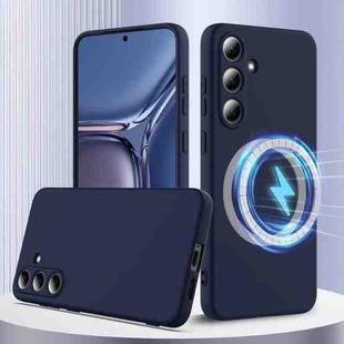 For Samsung Galaxy S25 5G Shockproof Silicone Magsafe Phone Case(Navy Blue)