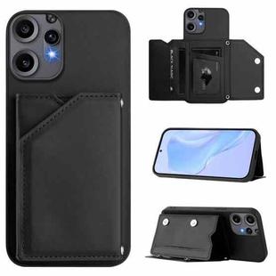 For Nothing CMF Phone 2 Pro Skin Feel Four Card Slots Phone Case with Wrist Strap(Black)