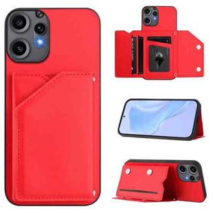 For Nothing CMF Phone 2 Pro Skin Feel Four Card Slots Phone Case with Wrist Strap(Red)