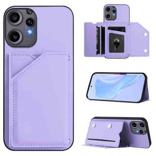 For Nothing CMF Phone 2 Pro Skin Feel Four Card Slots Phone Case with Wrist Strap(Purple)