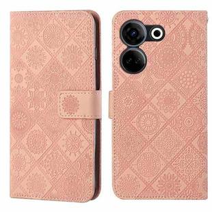 For Tecno Camon 20 / 20 Pro Ethnic Style Embossed Pattern Leather Phone Case(Pink)