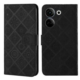 For Tecno Camon 20 / 20 Pro Ethnic Style Embossed Pattern Leather Phone Case(Black)