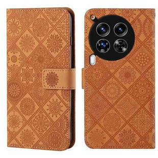 For Tecno Camon 30 4G / 5G Ethnic Style Embossed Pattern Leather Phone Case(Brown)