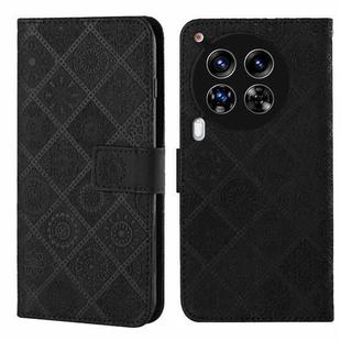 For Tecno Camon 30 4G / 5G Ethnic Style Embossed Pattern Leather Phone Case(Black)