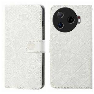 For Tecno Camon 30 Pro 5G Ethnic Style Embossed Pattern Leather Phone Case(White)