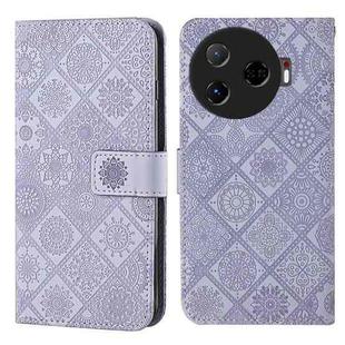 For Tecno Camon 30 Pro 5G Ethnic Style Embossed Pattern Leather Phone Case(Purple)