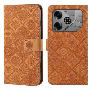 For Tecno Pova 6 / 6 Pro Ethnic Style Embossed Pattern Leather Phone Case(Brown)