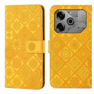 For Tecno Pova 6 / 6 Pro Ethnic Style Embossed Pattern Leather Phone Case(Yellow)